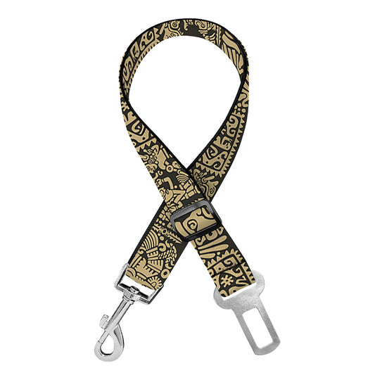 Ancient Maya Pattern Print Dog Seat Belt