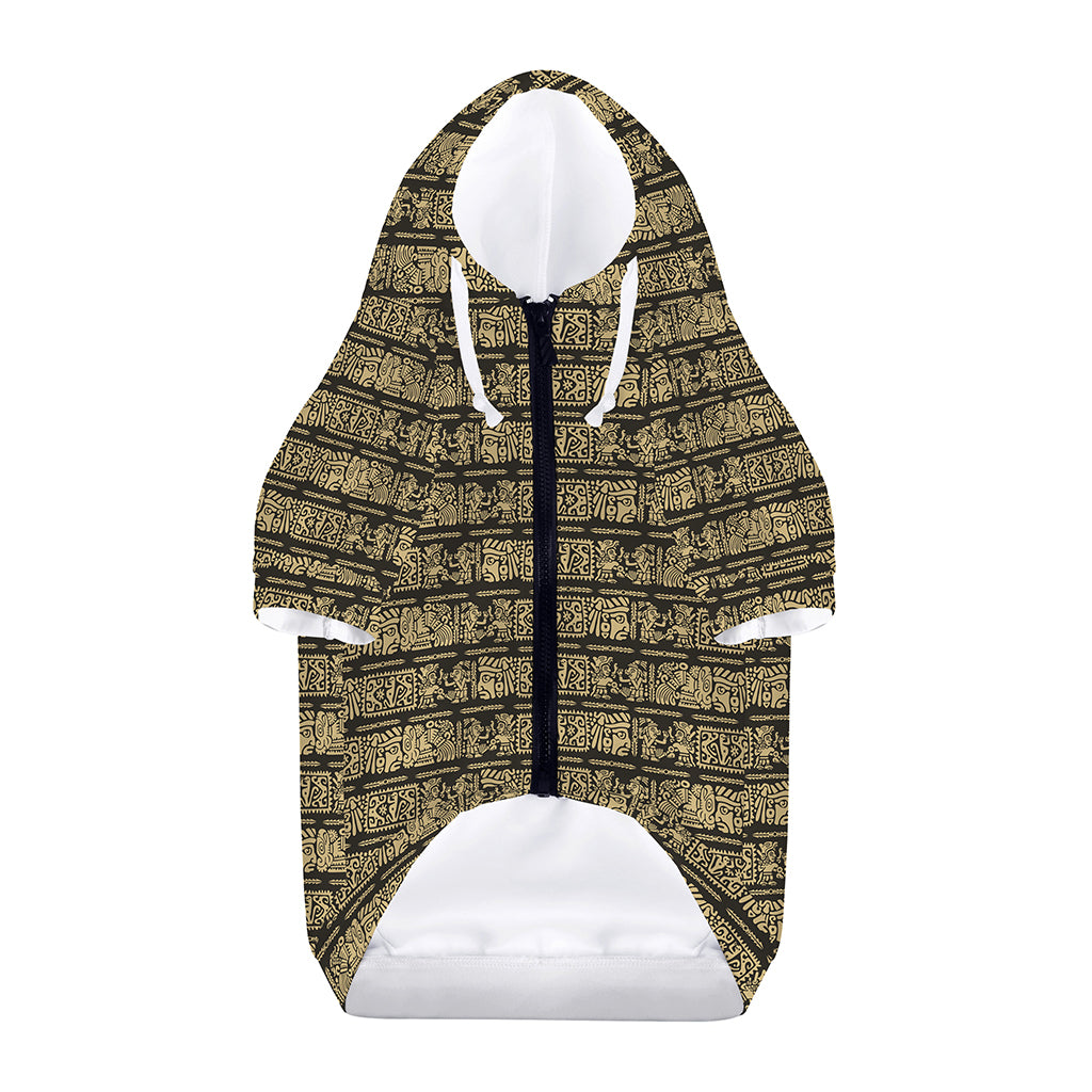 Ancient Maya Pattern Print Dog Zip Up Hoodie