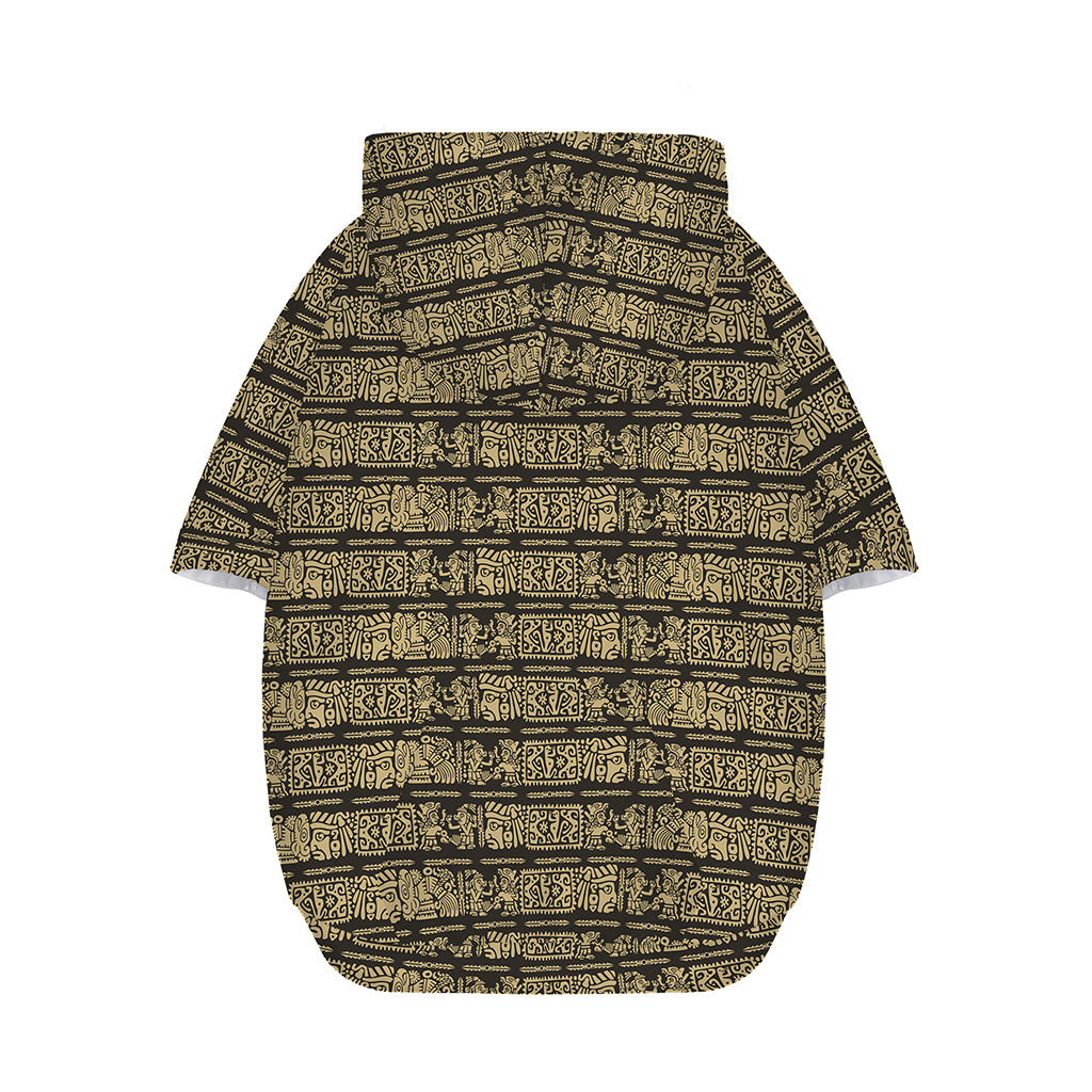 Ancient Maya Pattern Print Dog Zip Up Hoodie