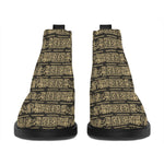 Ancient Maya Pattern Print Flat Ankle Boots