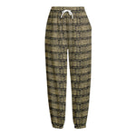 Ancient Maya Pattern Print Fleece Lined Knit Pants