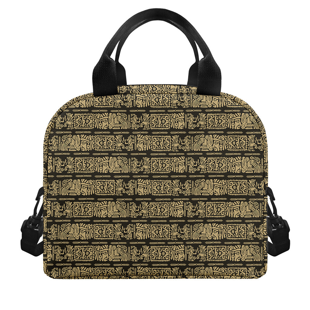 Ancient Maya Pattern Print Insulated Lunch Bag