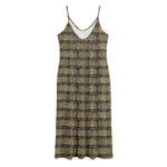 Ancient Maya Pattern Print Jersey Midi Cami Dress