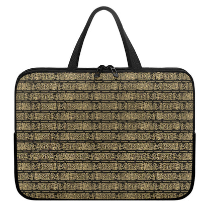 Ancient Maya Pattern Print Laptop Sleeve With Handle