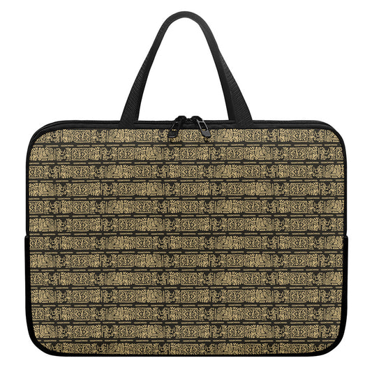 Ancient Maya Pattern Print Laptop Sleeve With Handle
