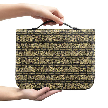 Ancient Maya Pattern Print Leather Bible Cover