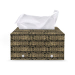 Ancient Maya Pattern Print Leather Tissue Box Cover