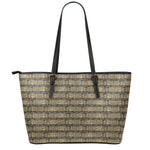 Ancient Maya Pattern Print Leather Tote Bag