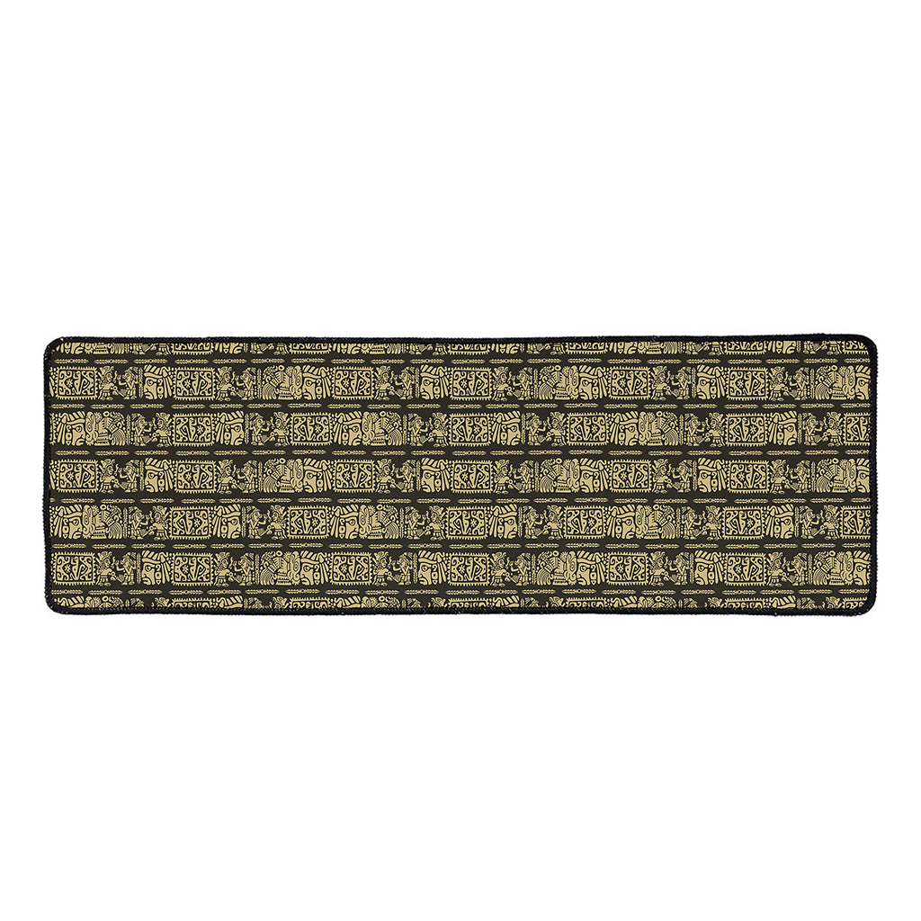 Ancient Maya Pattern Print Long Kitchen Mat