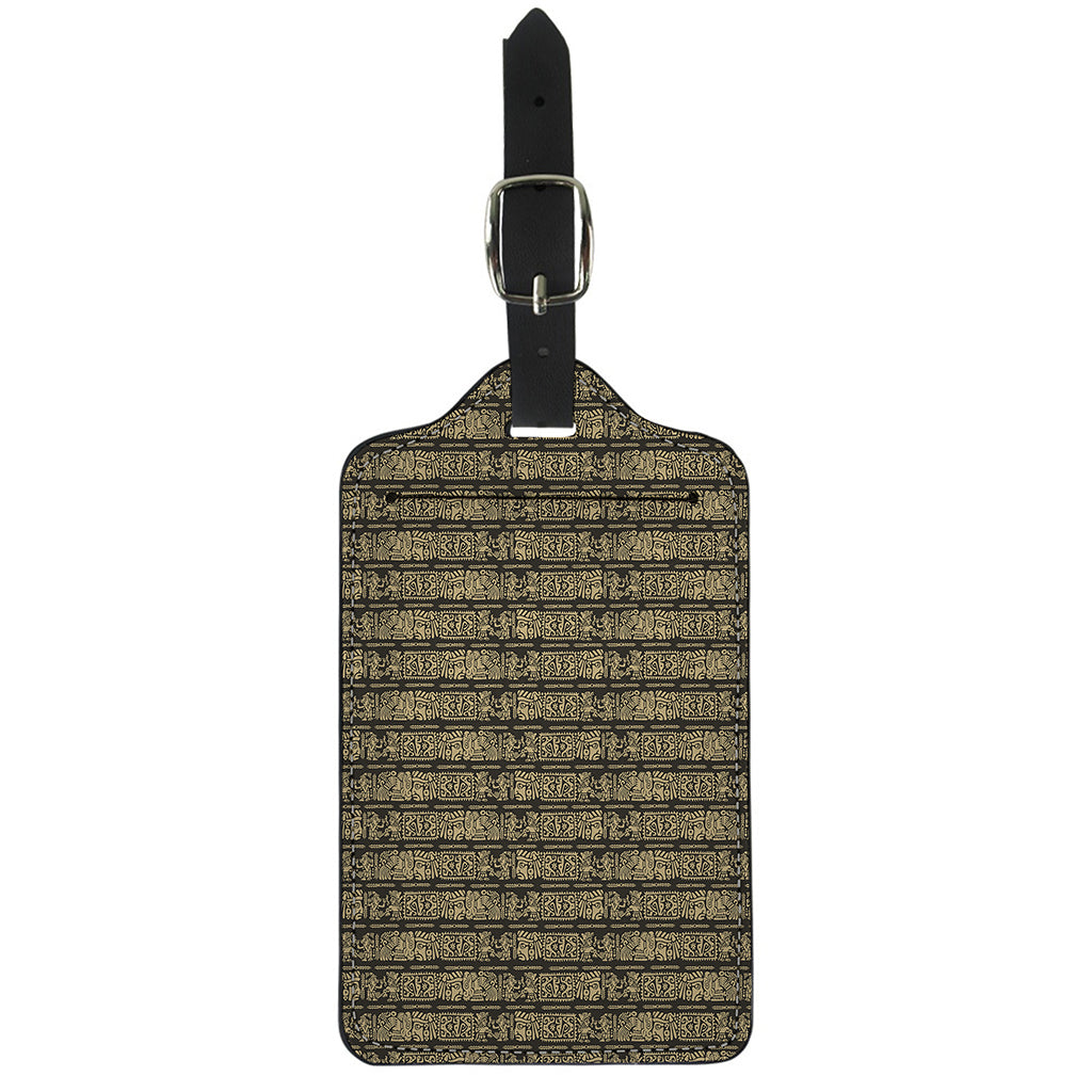 Ancient Maya Pattern Print Luggage Tag