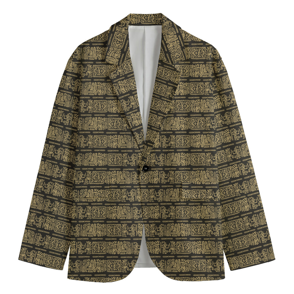 Ancient Maya Pattern Print Men's Blazer