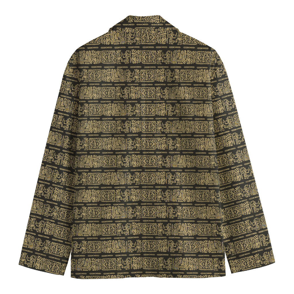 Ancient Maya Pattern Print Men's Blazer