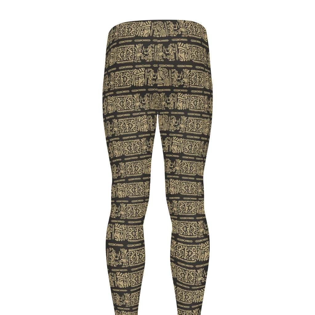 Ancient Maya Pattern Print Men's leggings