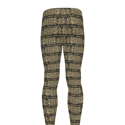 Ancient Maya Pattern Print Men's leggings