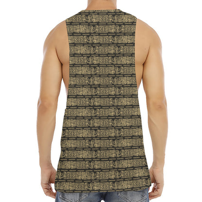 Ancient Maya Pattern Print Men's Muscle Tank Top