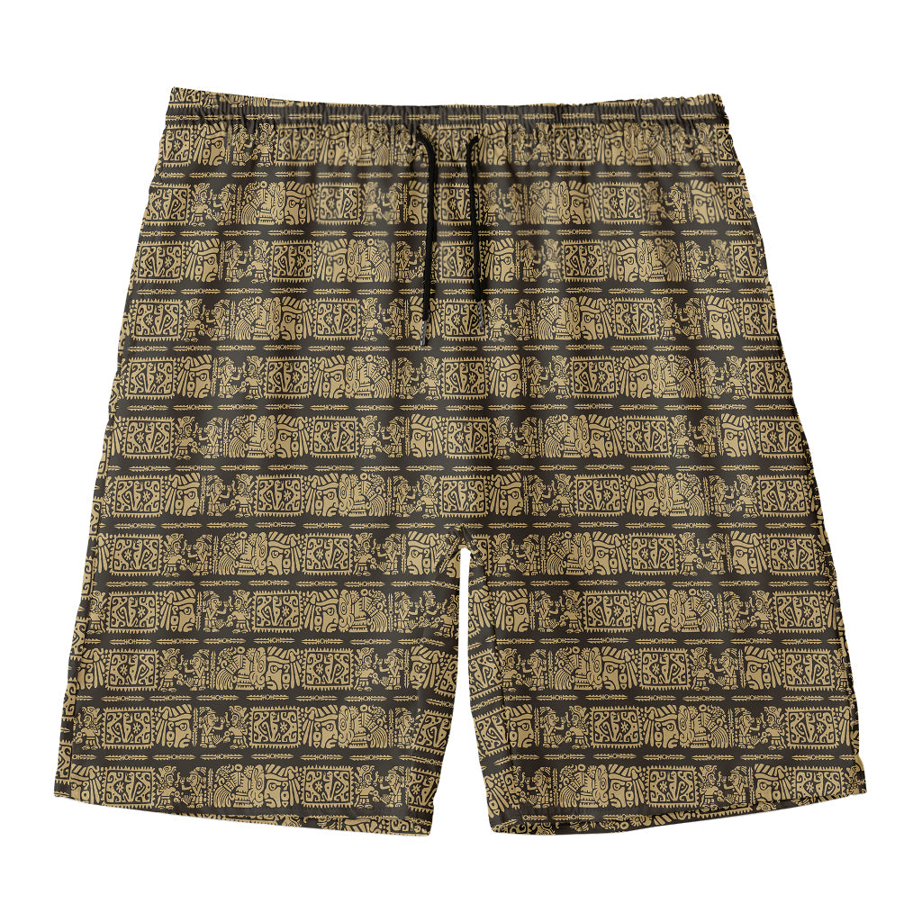Ancient Maya Pattern Print Men's Swim Trunks