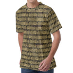Ancient Maya Pattern Print Men's Velvet T-Shirt