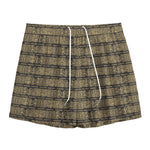 Ancient Maya Pattern Print Mesh Shorts