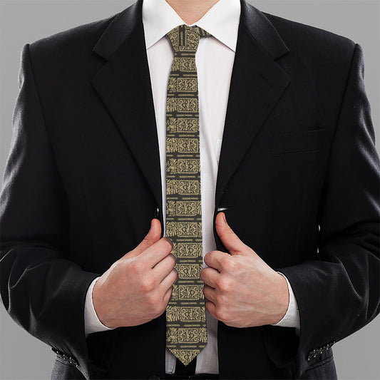Ancient Maya Pattern Print Necktie