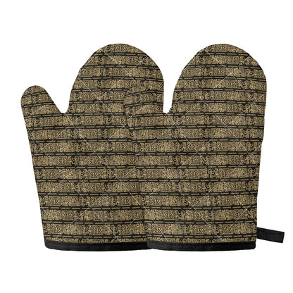 Ancient Maya Pattern Print Oven Mitts