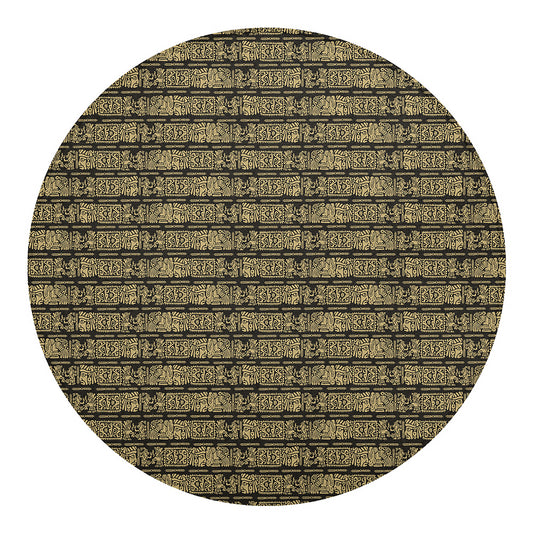 Ancient Maya Pattern Print Round Blanket