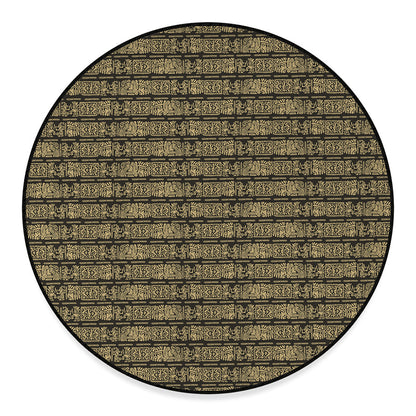 Ancient Maya Pattern Print Round Floor Mat