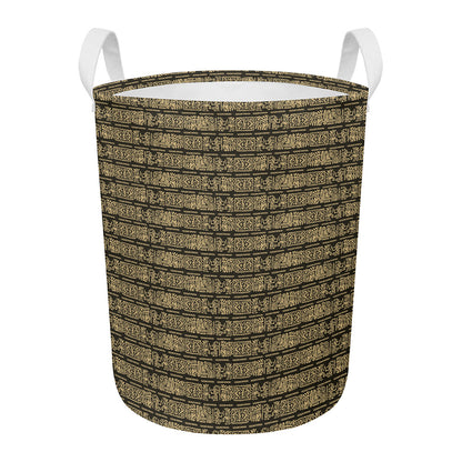 Ancient Maya Pattern Print Round Laundry Basket