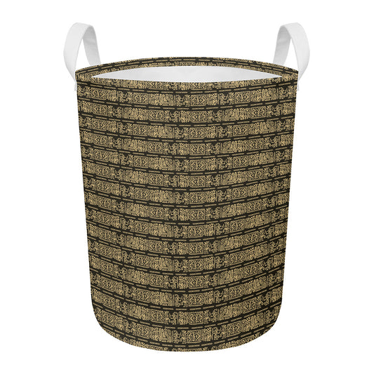 Ancient Maya Pattern Print Round Laundry Basket
