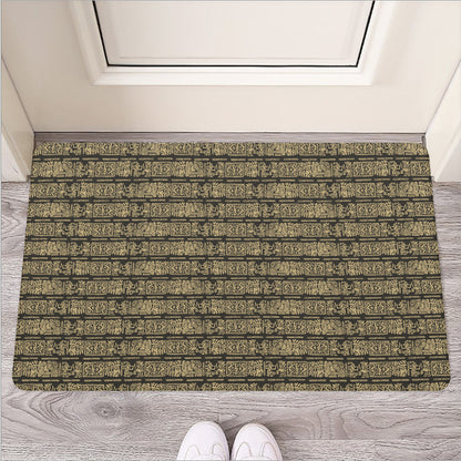 Ancient Maya Pattern Print Rubber Doormat