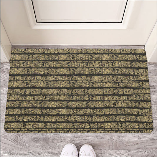 Ancient Maya Pattern Print Rubber Doormat
