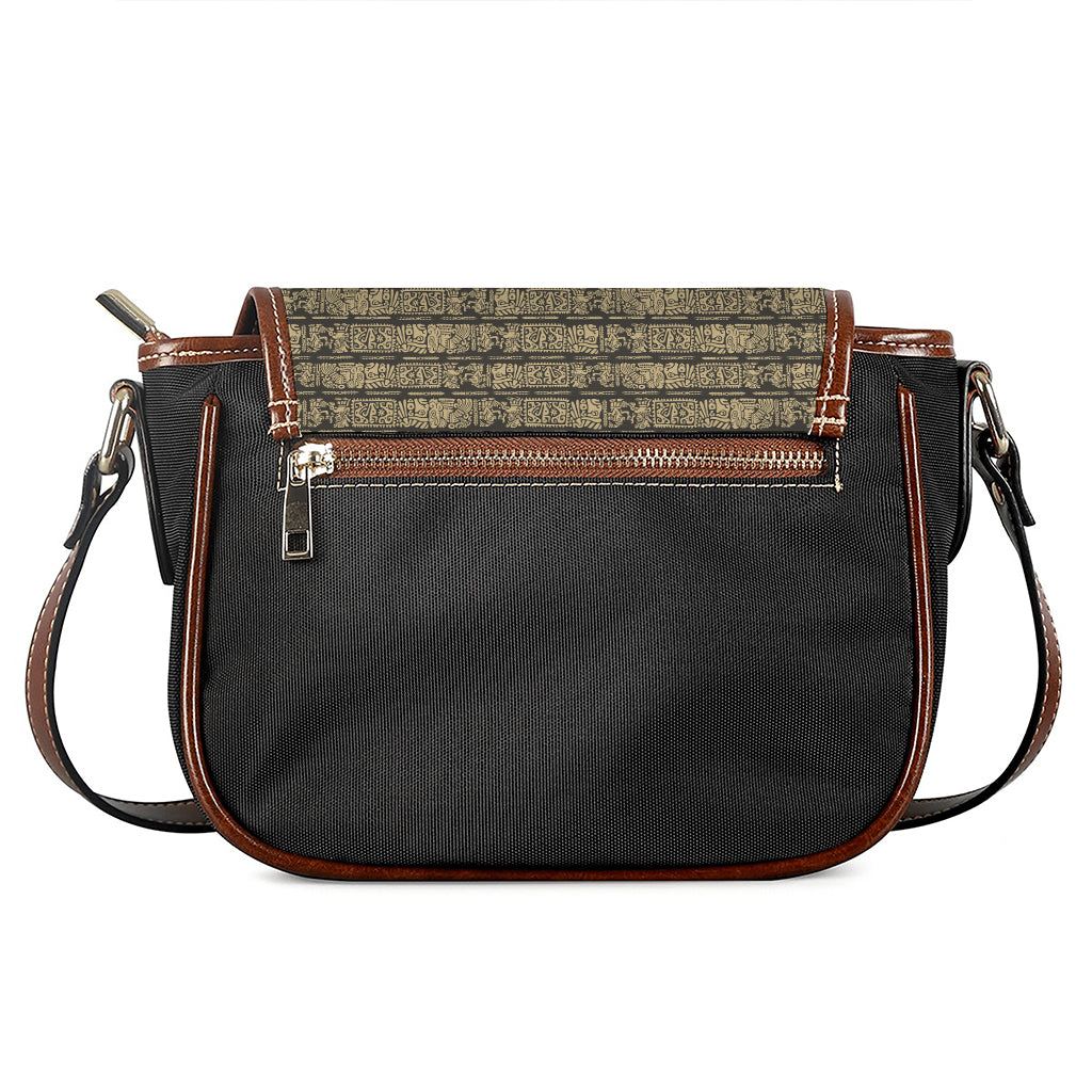 Ancient Maya Pattern Print Saddle Bag
