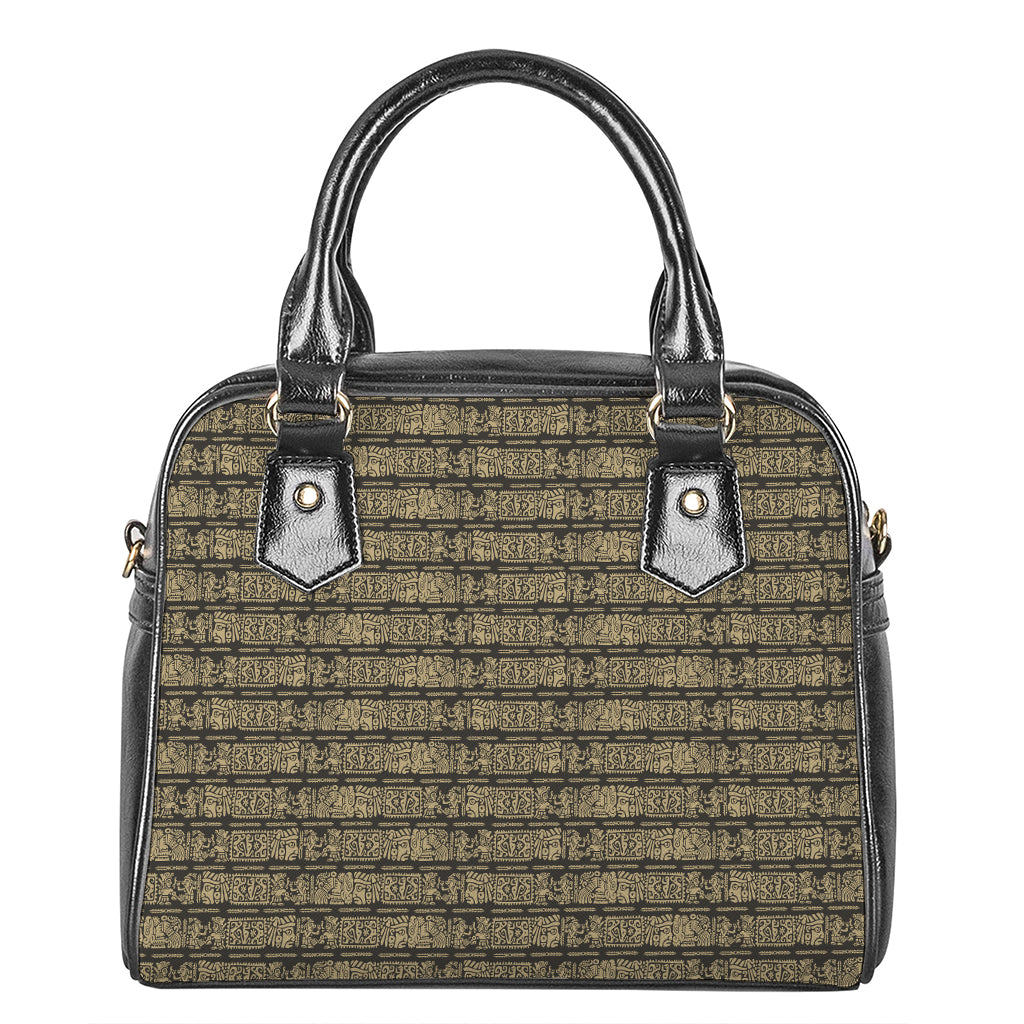 Ancient Maya Pattern Print Shoulder Handbag