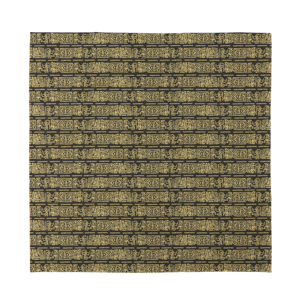 Ancient Maya Pattern Print Silk Bandana