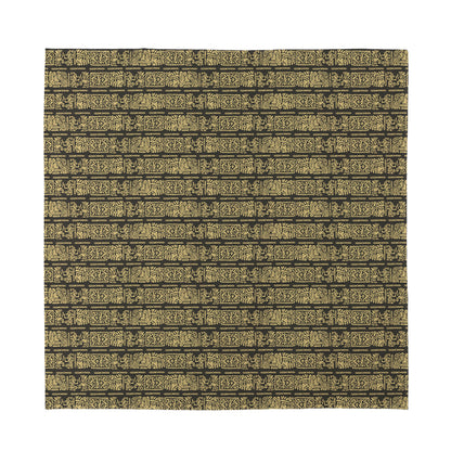 Ancient Maya Pattern Print Silk Bandana