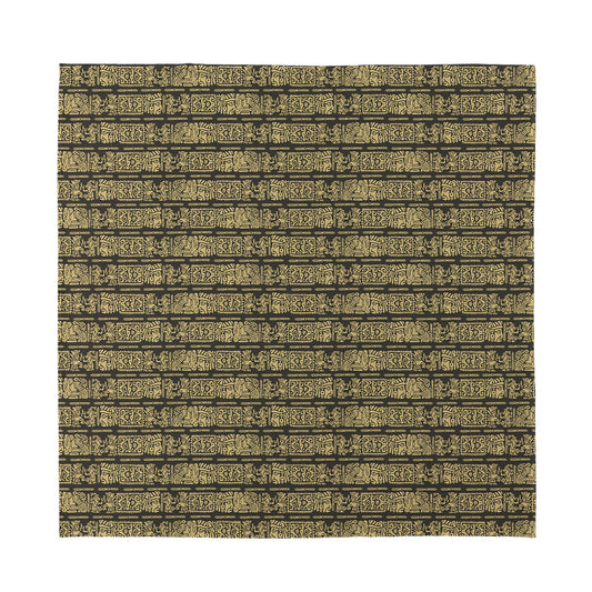 Ancient Maya Pattern Print Silk Bandana