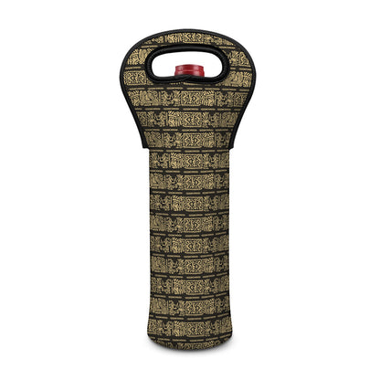 Ancient Maya Pattern Print Single Neoprene Wine Tote
