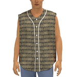 Ancient Maya Pattern Print Sleeveless Baseball Jersey