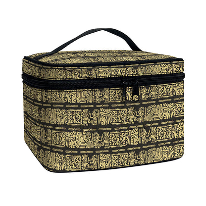 Ancient Maya Pattern Print Travel Makeup Bag