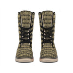 Ancient Maya Pattern Print Winter Boots