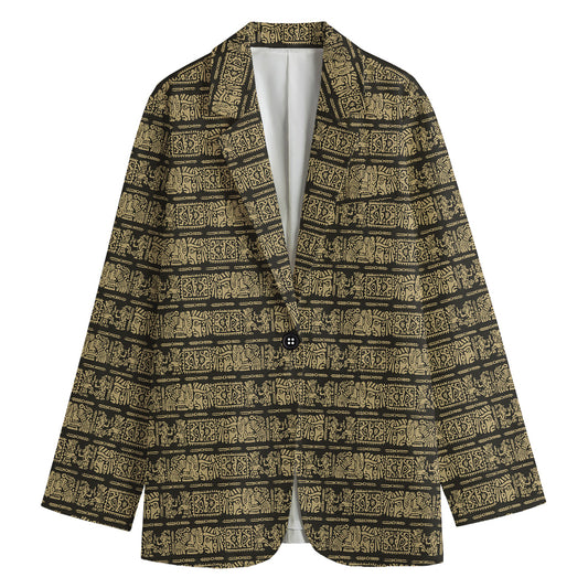 Ancient Maya Pattern Print Women's Blazer