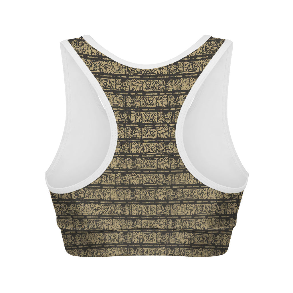 Ancient Maya Pattern Print Women's Sports Bra