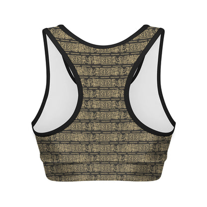 Ancient Maya Pattern Print Women's Sports Bra