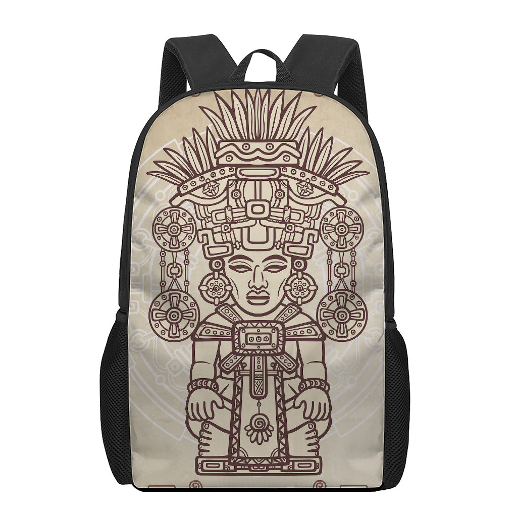Ancient Mayan Statue Print 17 Inch Backpack