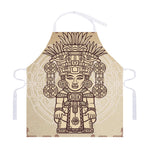 Ancient Mayan Statue Print Adjustable Apron