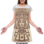 Ancient Mayan Statue Print Adjustable Apron