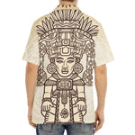 Ancient Mayan Statue Print Aloha Shirt