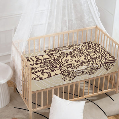 Ancient Mayan Statue Print Baby Crib Sheet