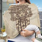 Ancient Mayan Statue Print Baby Seat Cover