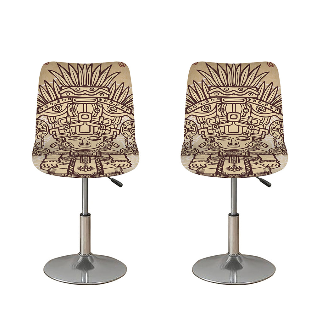 Ancient Mayan Statue Print Bar Stool Covers