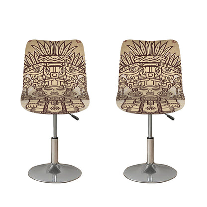 Ancient Mayan Statue Print Bar Stool Covers